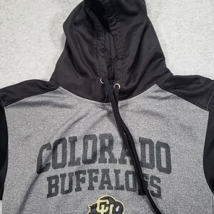 Colorado Buffaloes Mens Small Old Varsity Brand Gray Black Hoodie Sweatshirt‎